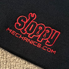 Black Knit Sloppy logo Beanie