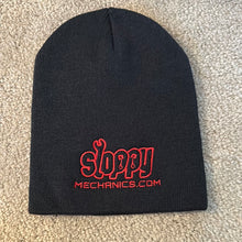 Black Knit Sloppy logo Beanie