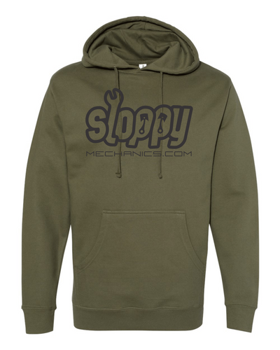 Green Sloppymechanics.com Logo Pullover Hoodie