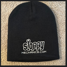 Black Knit Sloppy logo Beanie