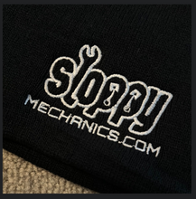 Black Knit Sloppy logo Beanie
